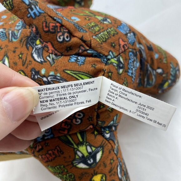 Looney Tunes Tasmanian Devil Sticker Bomb Stuffed Animal Plush Figure Toy 9” Taz - Picture 12 of 14